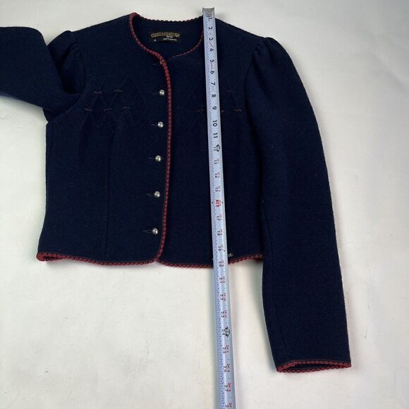Vintage Geiger Boiled Wool Cropped Sweater Jacket S 36 Y2K Cottagecore Austria - Picture 9 of 14